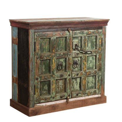 Sideboard Kommode >Castle< 2-türig - aus Altholz und indischen Türen