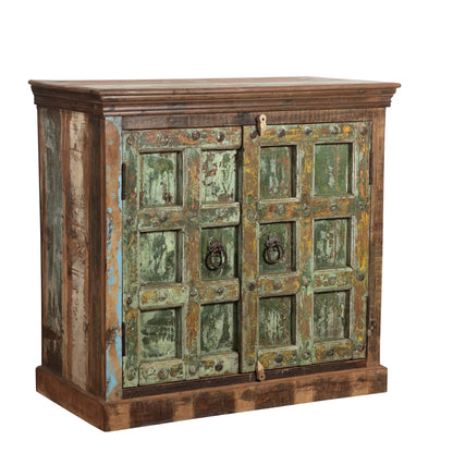 Sideboard Kommode >Castle< 2-türig - aus Altholz und indischen Türen