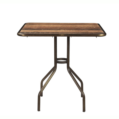 Bistrotisch >Paris< aus Altholz mit Metall - quadratisch 80cm