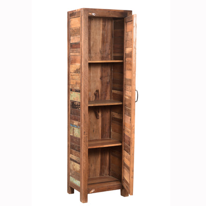 Highboard >Stripe< aus Altholz mit Farbe - 1 Tür