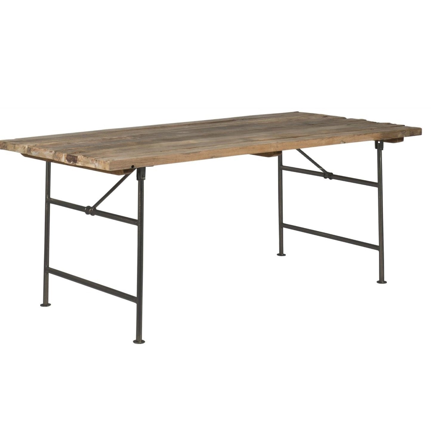 Langtisch Recycle Holz mit Metallgestell