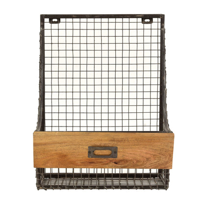 Hängekorb Regal aus Metall Korb mit Wandhalterung - 1 Fach