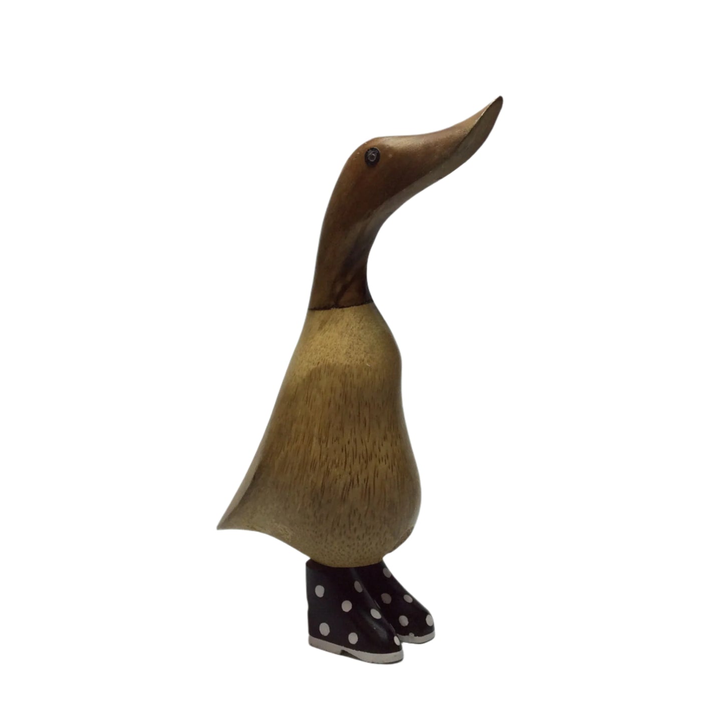 Ente mit Schuhen aus Bambuswurzel