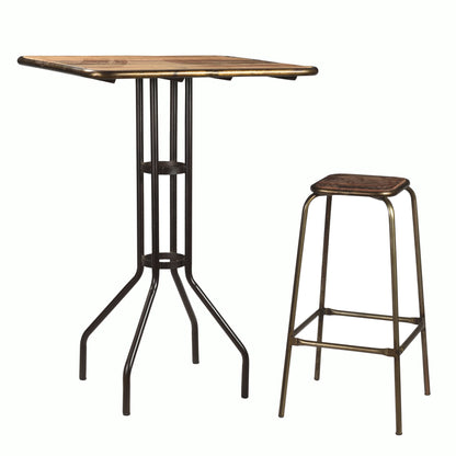 Bartisch >Paris< aus Altholz mit Metall - quadratisch 80cm