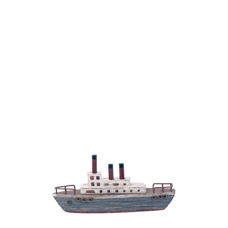 Dampfschiff rot/blau
