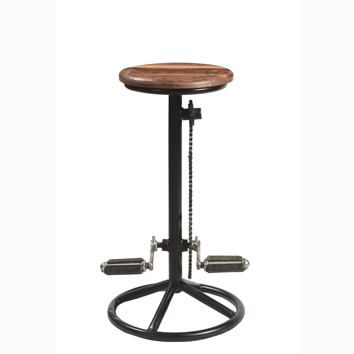 Barhocker Barstuhl >Cycle< aus Metall und Altholz