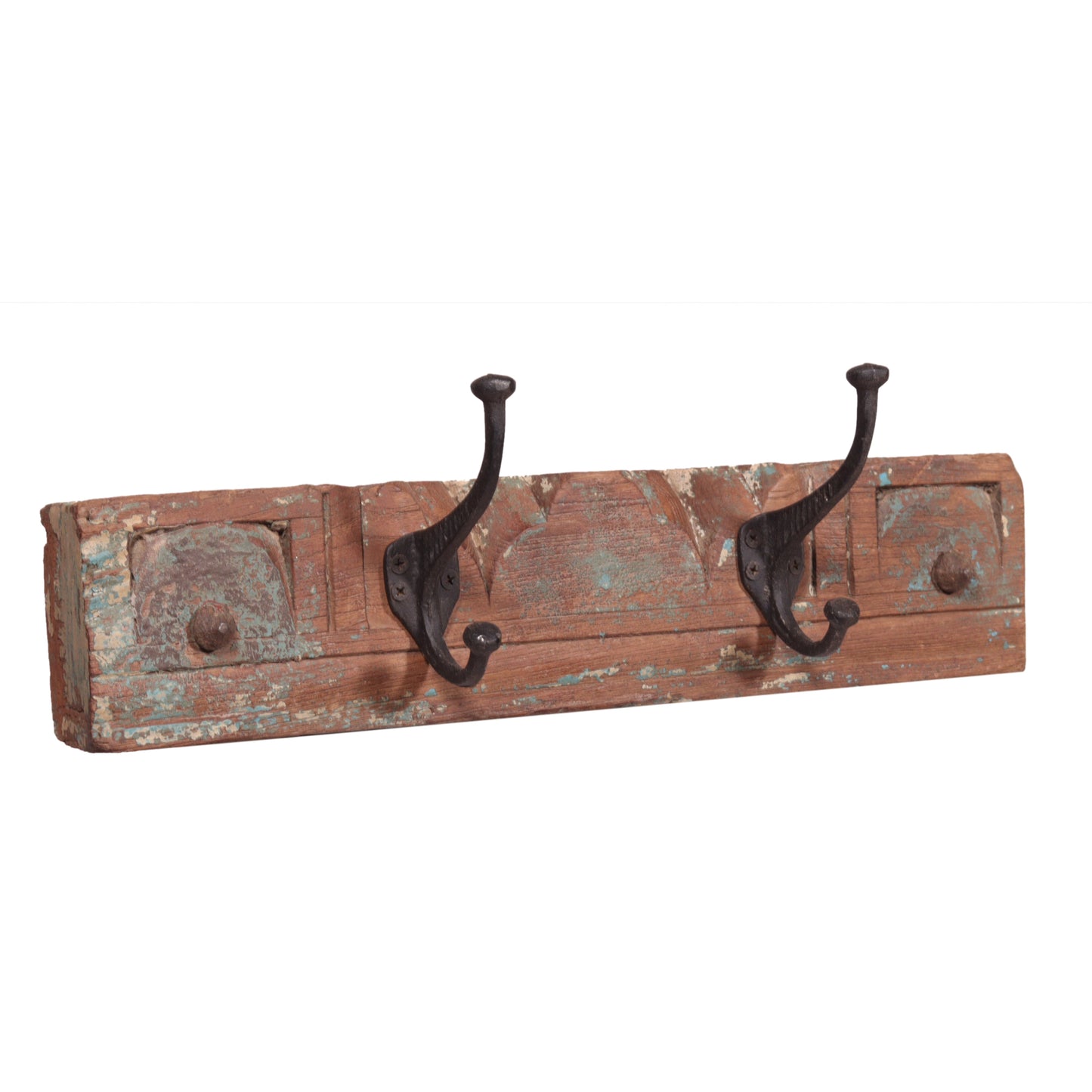 Garderobe aus buntem Altholz mit 2 Haken