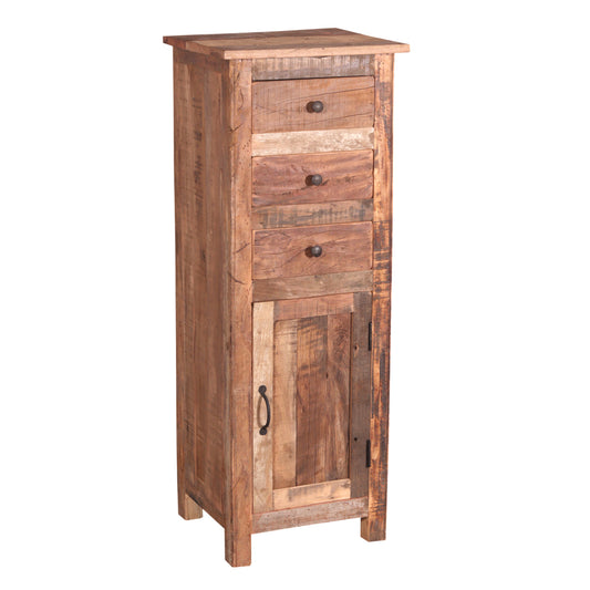 Highboard >Malda< Altholz 1 Tür & 3 Schubladen - 120cm Höhe